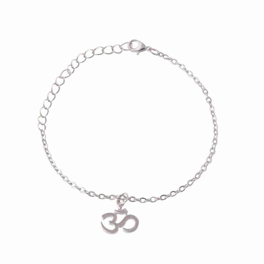 Silver OM Namaste buddist buddah eastern anklet/bracelet *NEW* #001